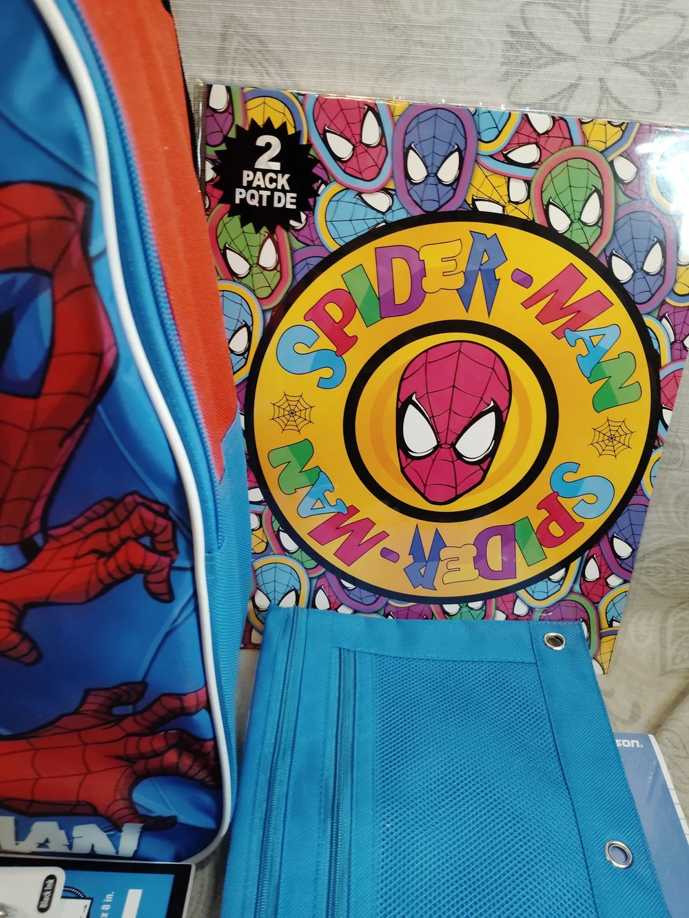 Marvel Spider-Man Kids Backpack(nwt) & Lunch Bag Set w/ School Supplies